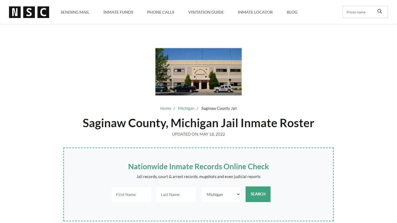Saginaw County, Michigan Jail Inmate List